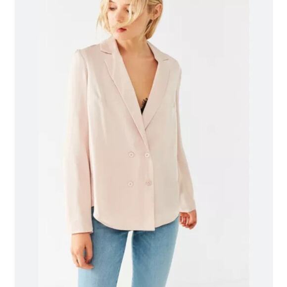 Urban Outfitters Rose Pink Double Breasted Shirt Jacket size Small - Picture 1 of 10